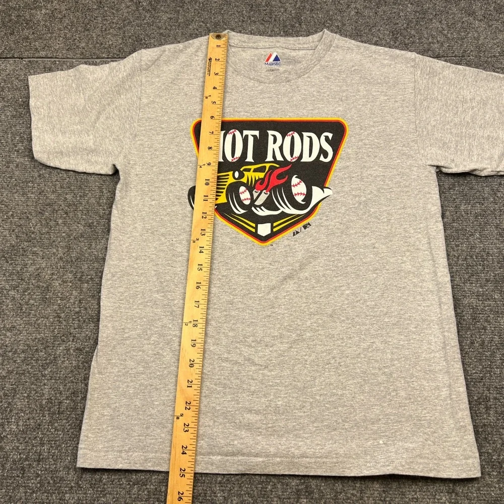 Majestic MiLB Bowling Green Hot Rods T Shirt Youth Large Gray Short Sleeve Tee